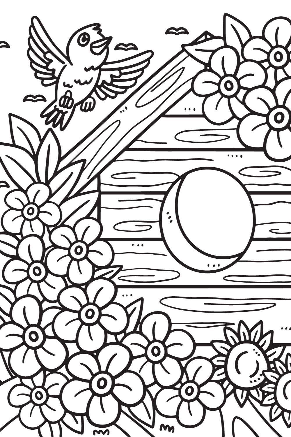 Bird coloring pages for kids and adults