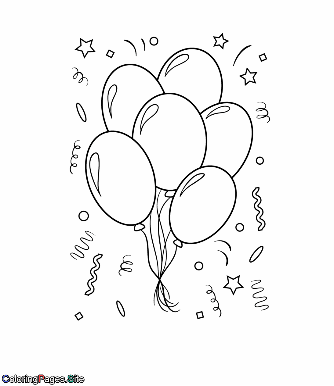 Birthday balloons coloring page birthday coloring pages happy birthday coloring pages star coloring pages