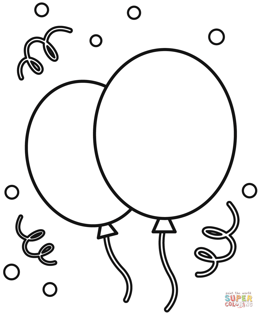 Birthday balloons coloring page free printable coloring pages