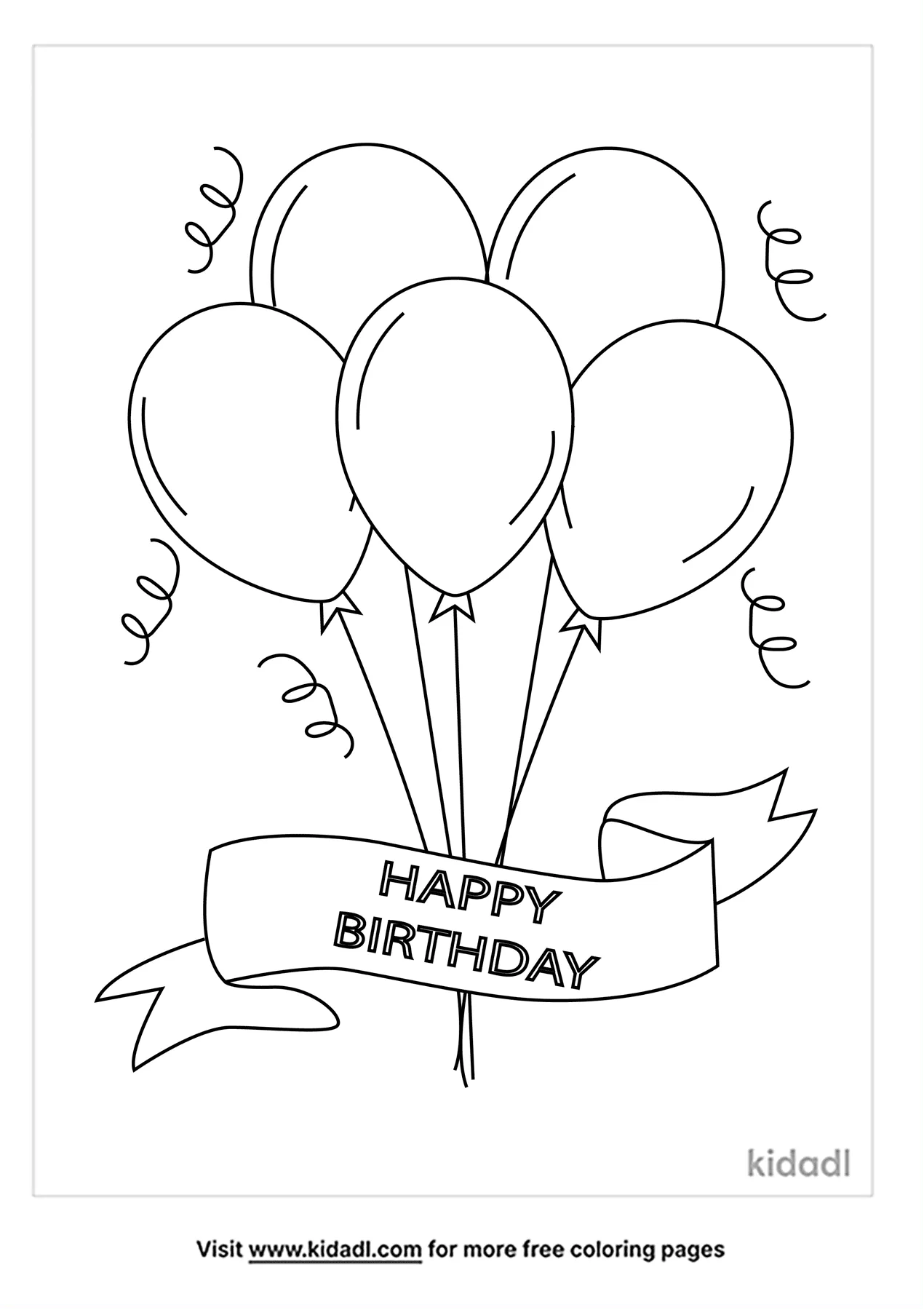 Free birthday balloons coloring page coloring page printables