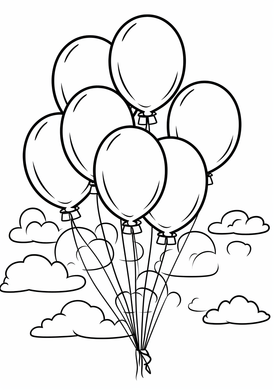 Festive balloons and the rainbow
