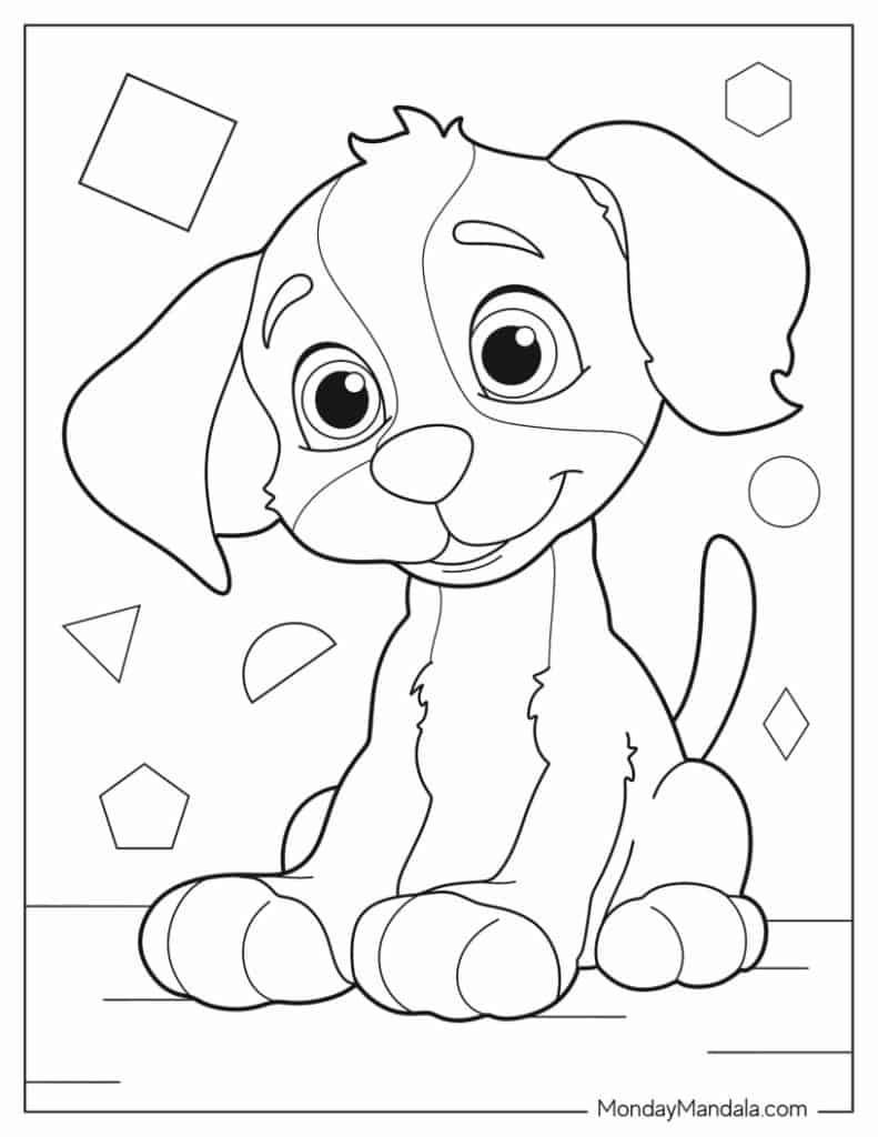 Dog coloring pages free pdf printables
