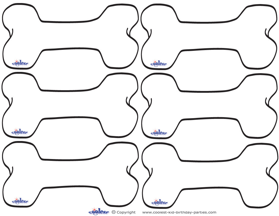 Blank printable dog bone thank you cards