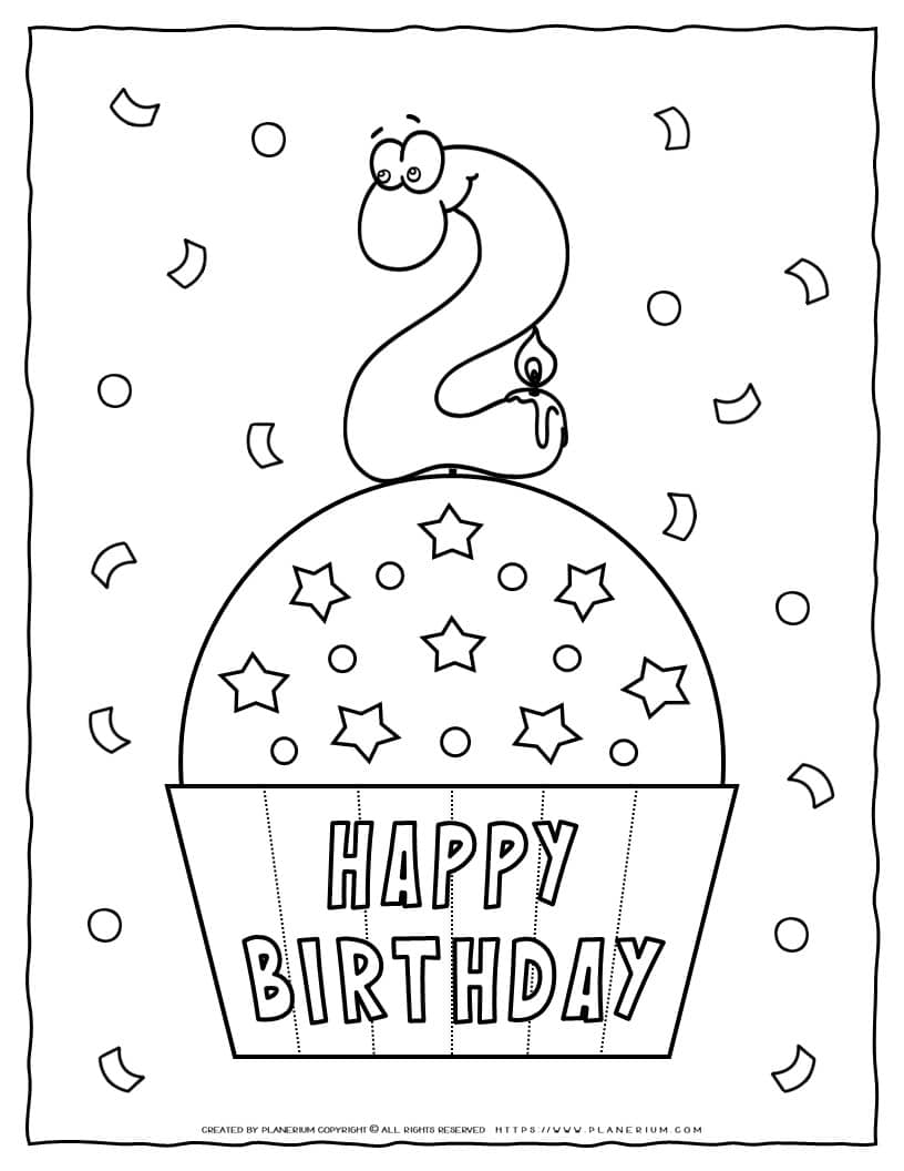 Happy birthday coloring page