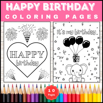 Printable birthday coloring pages
