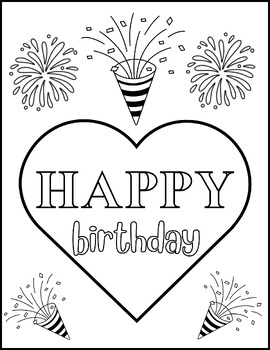 Printable birthday coloring pages