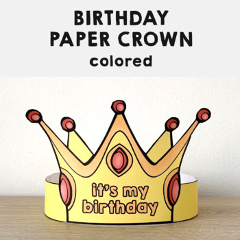 Birthday paper crown printable craft activity for kids by happy paper time