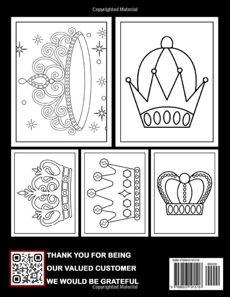 Crown coloring book for kids designs of magical things collection coloring pages for stress relief birthday christmas and gag gifts start drawing now jacobson kiran books