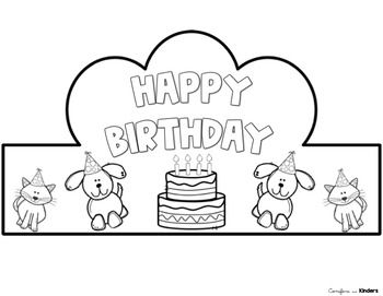 Elegant black and white happy birthday crowns