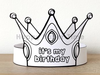 Birthday crown princess paper template printable craft