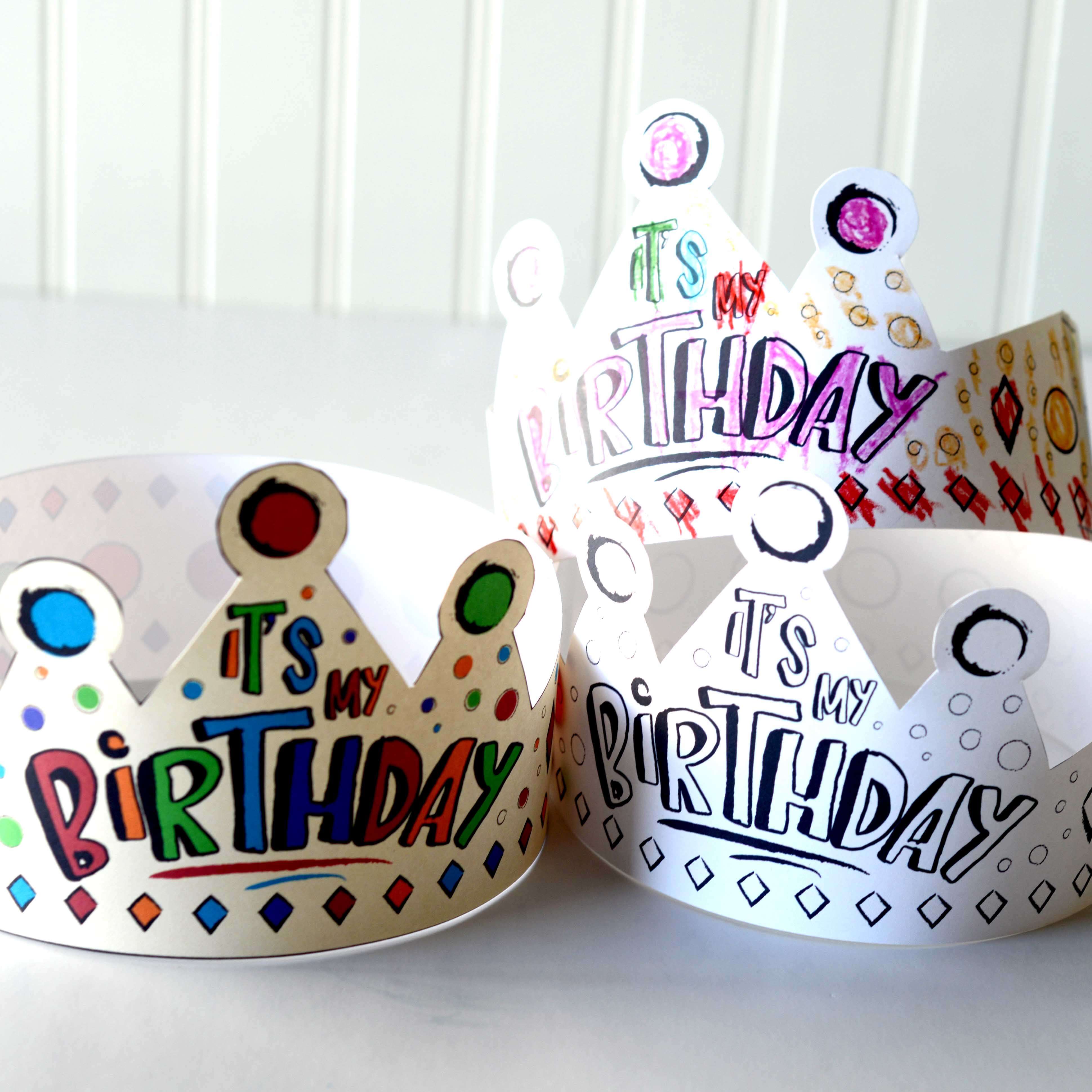 Birthday balloon crown printable set new in shop