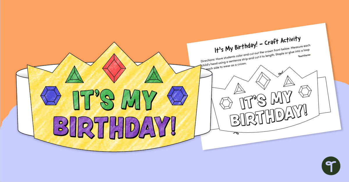Lets celebrate classroom birthday crown teach starter