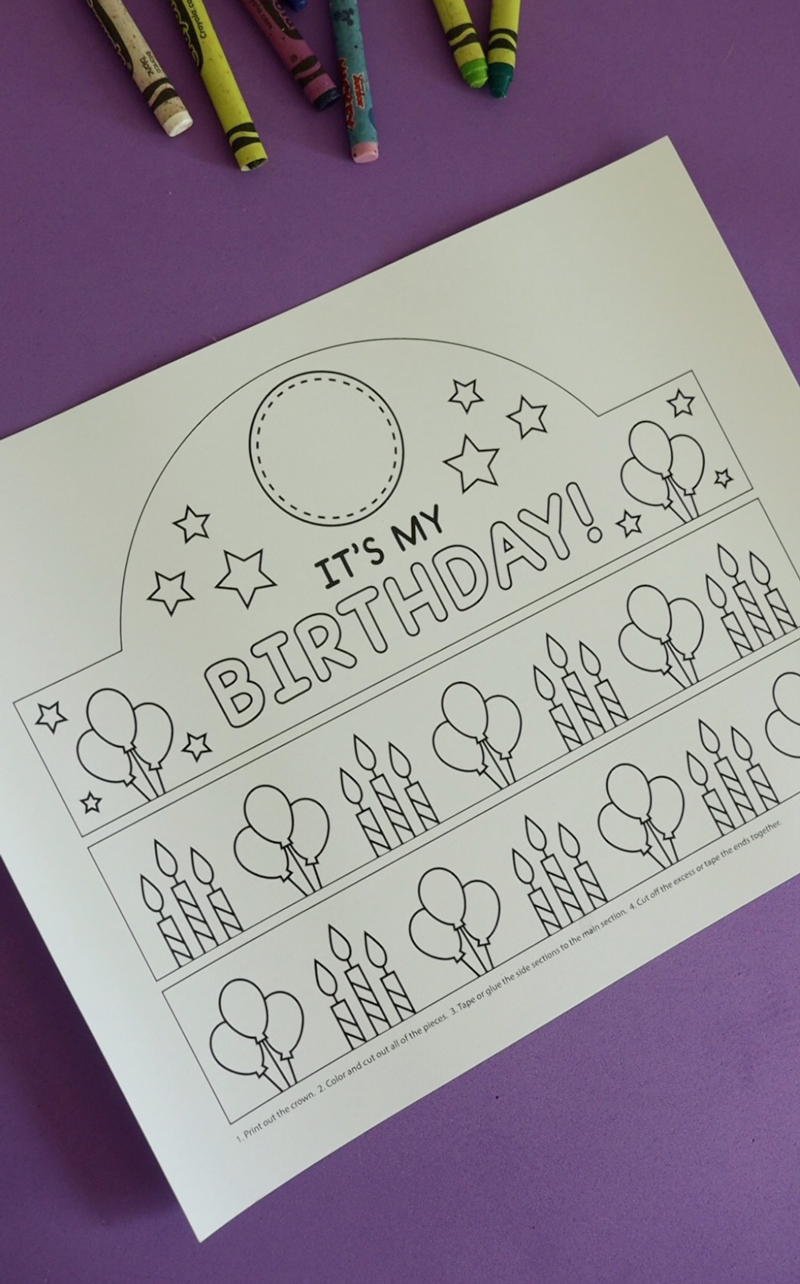 Free printable birthday crown