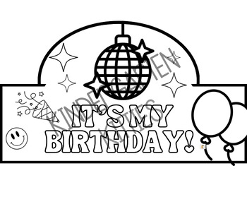 Printable birthday crown by kindergarten kitties tpt