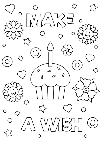 Free happy birthday coloring pages for kids