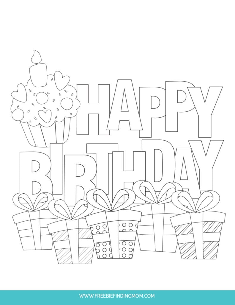 Free cute happy birthday coloring pages printable pdfs