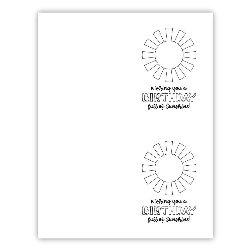 Happy birthday coloring cards