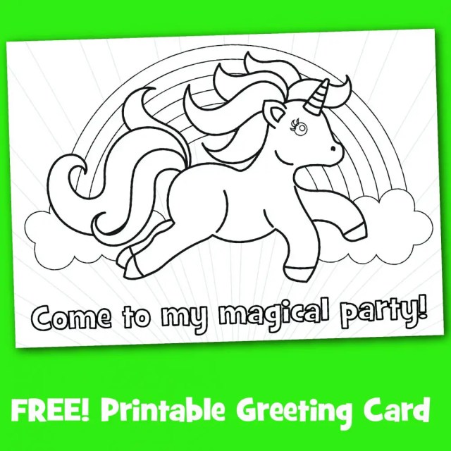 Free printable black white magical party invitations to color