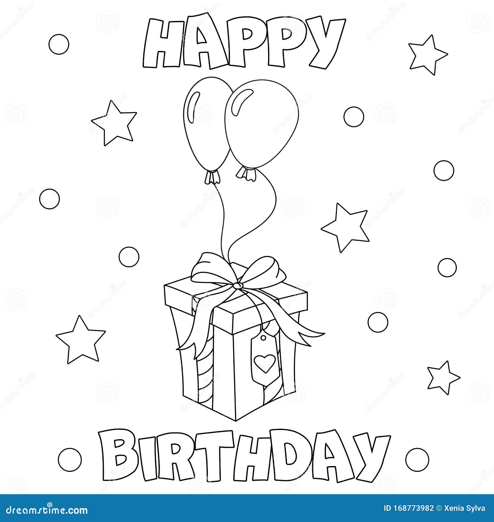 Coloring page happy birthday stock vector