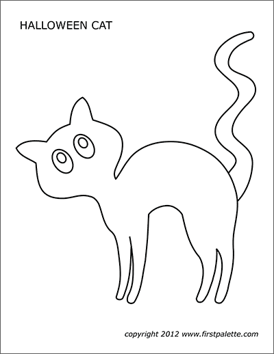Halloween cats free printable templates coloring pages