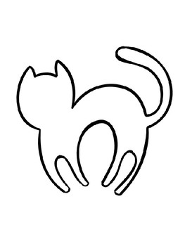 Halloween cat black cat template cat outline halloween black cat coloring page