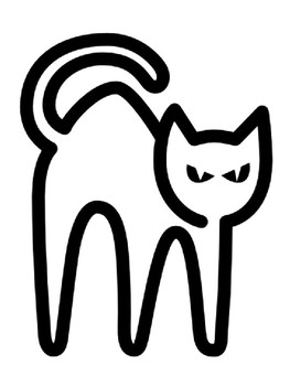 Halloween cat black cat template cat outline halloween black cat coloring page