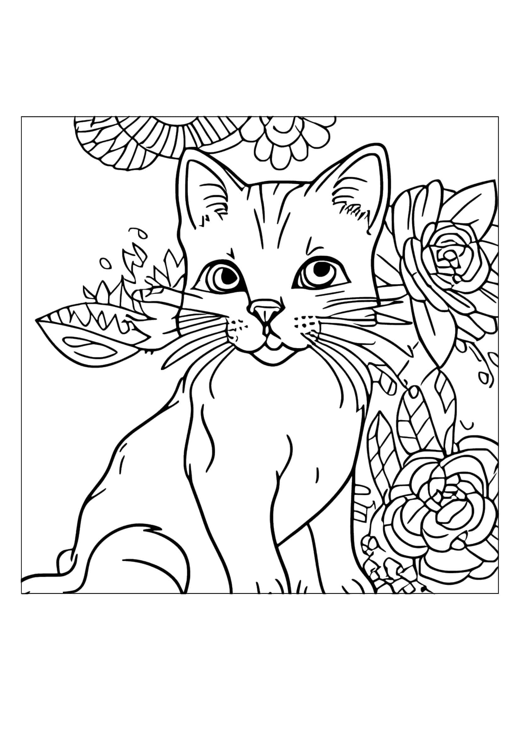 Free printable cat coloring pages for kids adults cute easy realistic