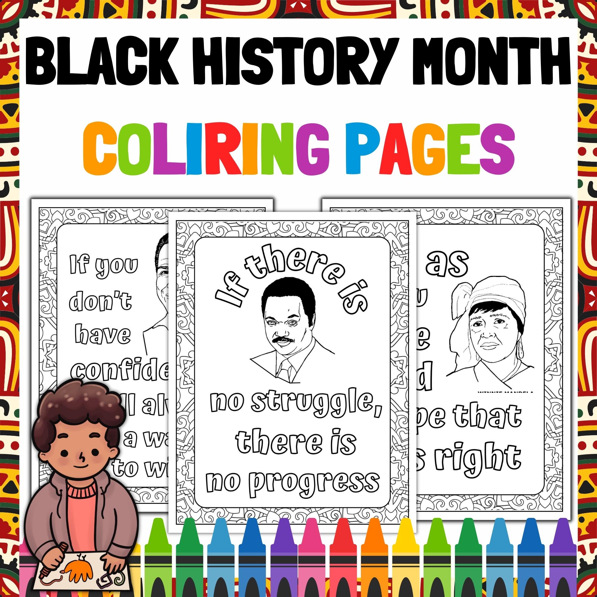 Black history coloring pages january mlk day coloring sheets quotes made by teachers