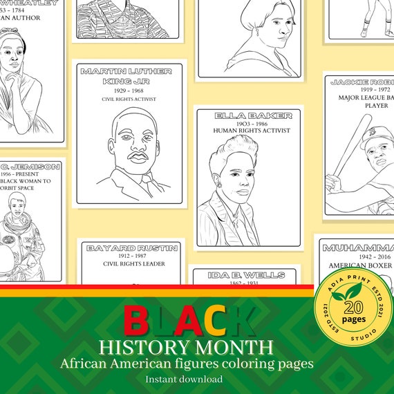 Black history month coloring pages historical black figures black history printable african american heroes coloring pages for kids