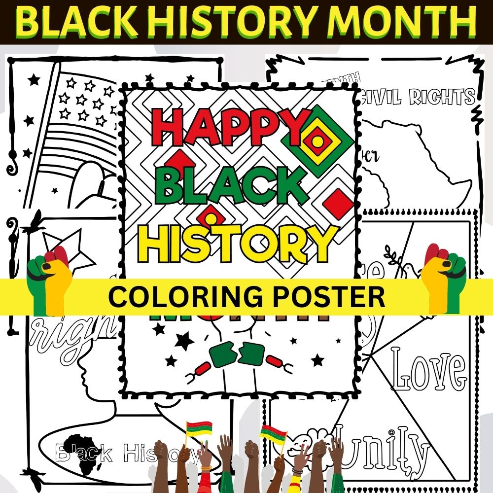 Black history month coloring pages made by teachers