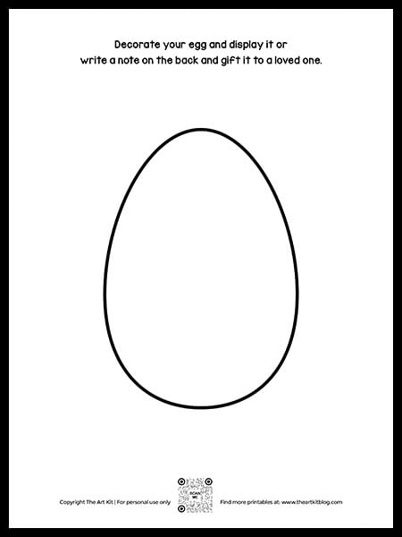 Free printable easter egg template coloring page â the art kit