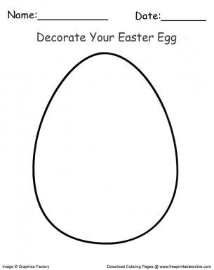 Easter egg template coloring page