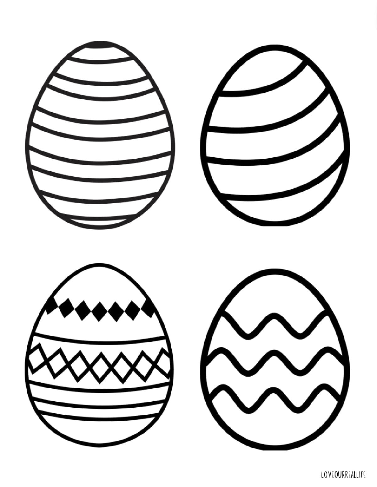 Easter egg coloring pages and free printable egg templates â love our real life