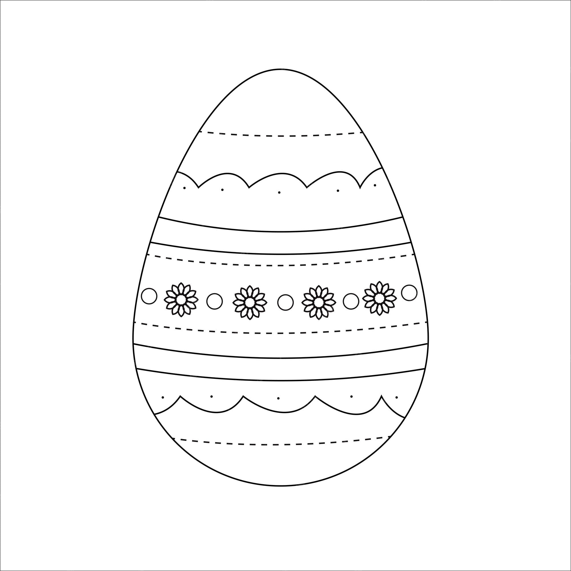 Premium vector easter eggs coloring page for kids