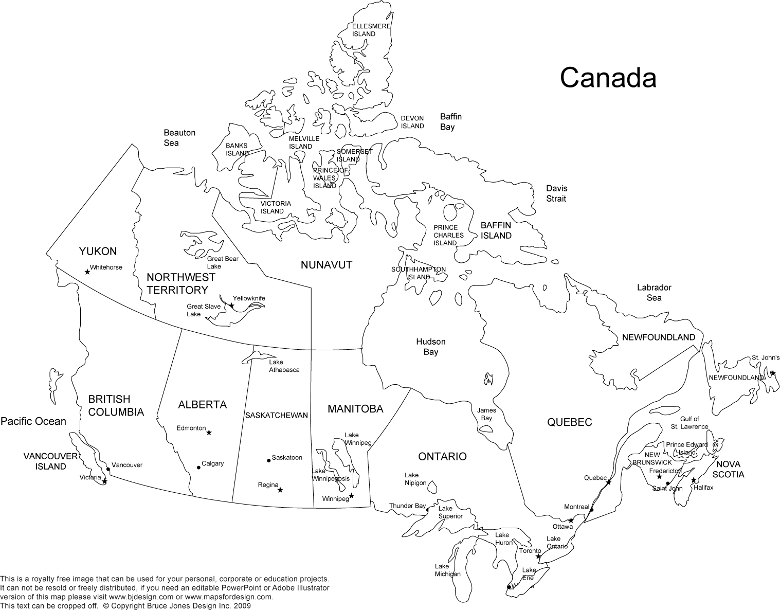 Canada and provinces printable blank maps royalty free canadian states