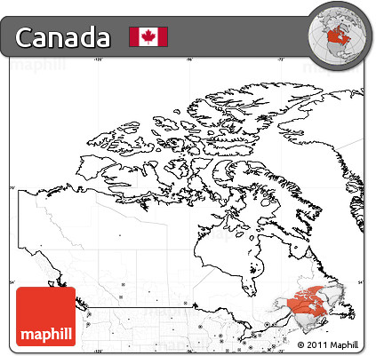 Free blank simple map of canada no labels