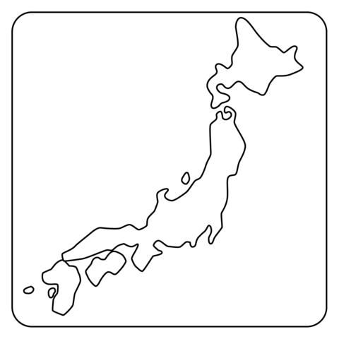 Map of japan emoji coloring page free printable coloring pages