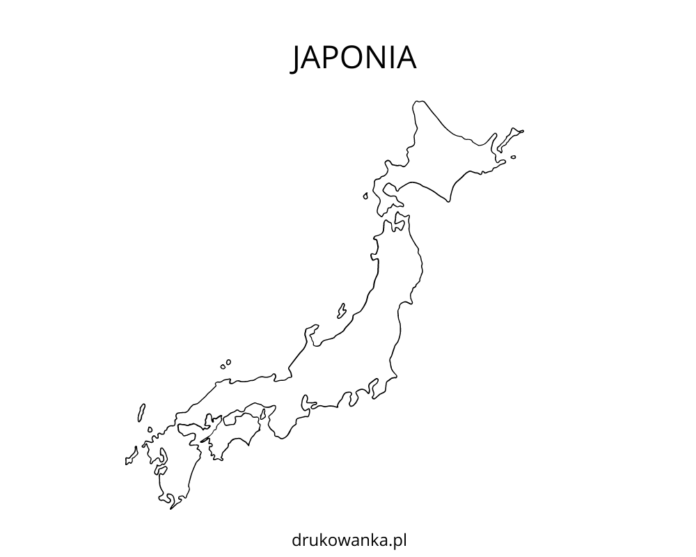 Map of japan coloring book to print and online
