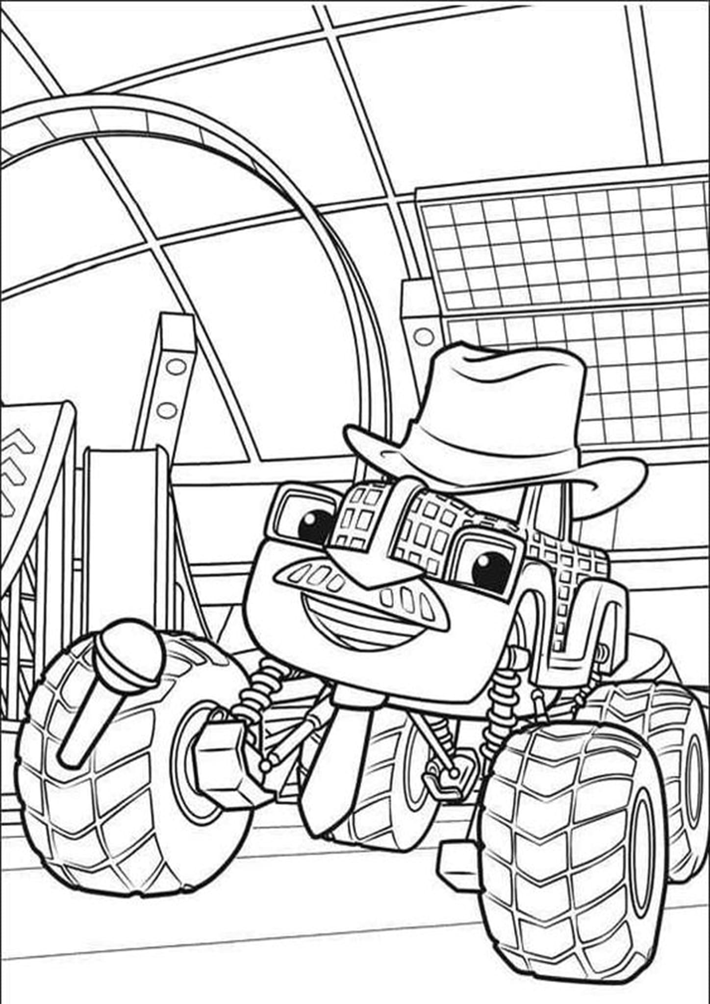 Free easy to print monster truck coloring pages