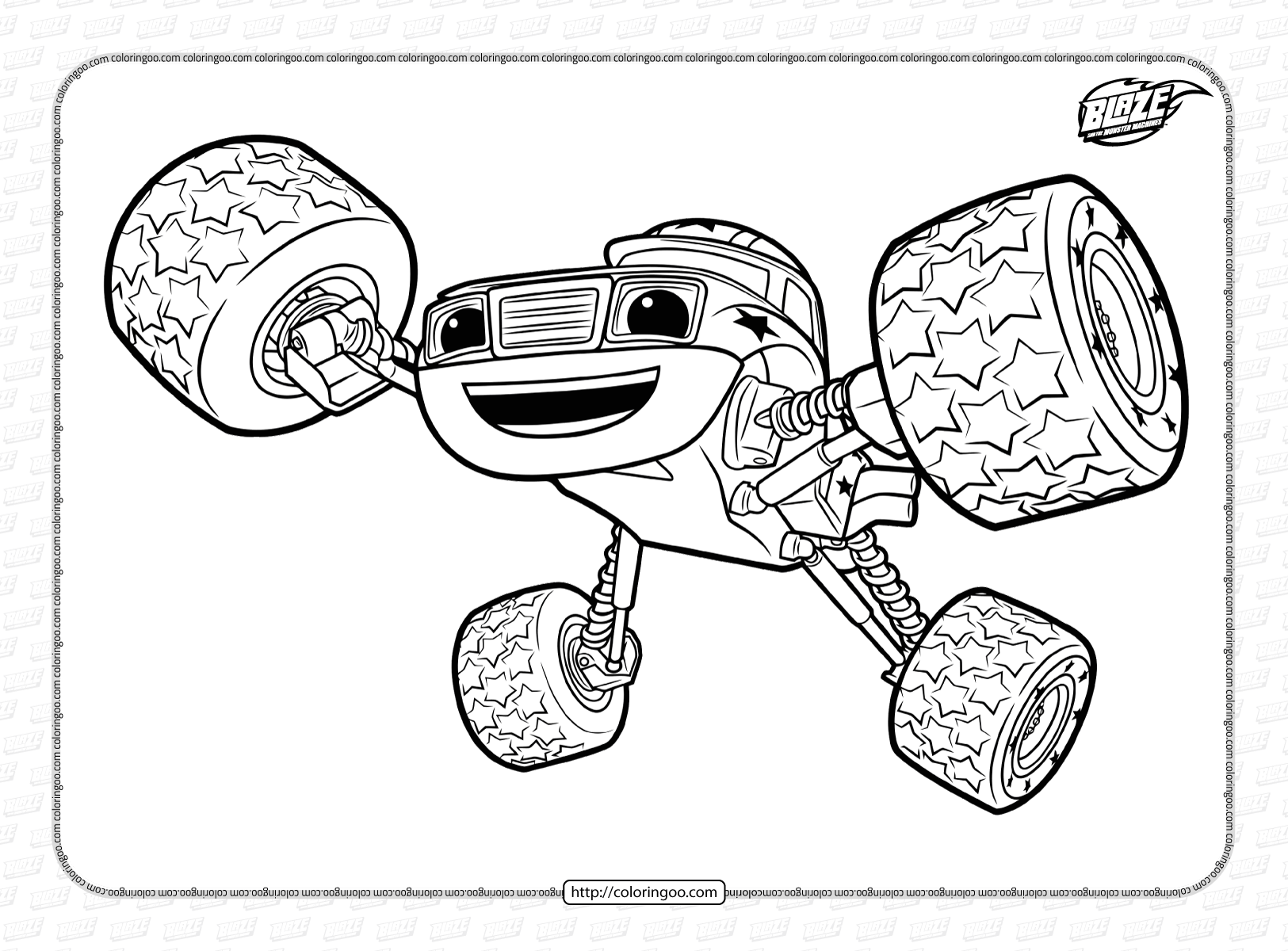 Blaze and the monster machines pickle coloring page