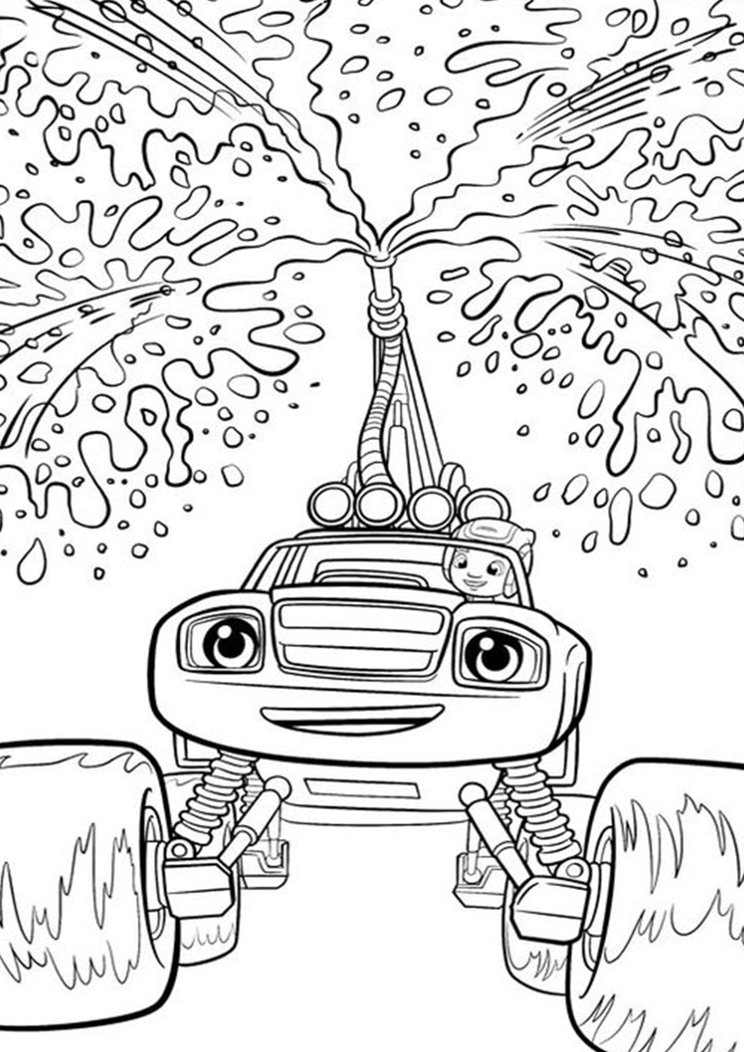 Free easy to print monster truck coloring pages