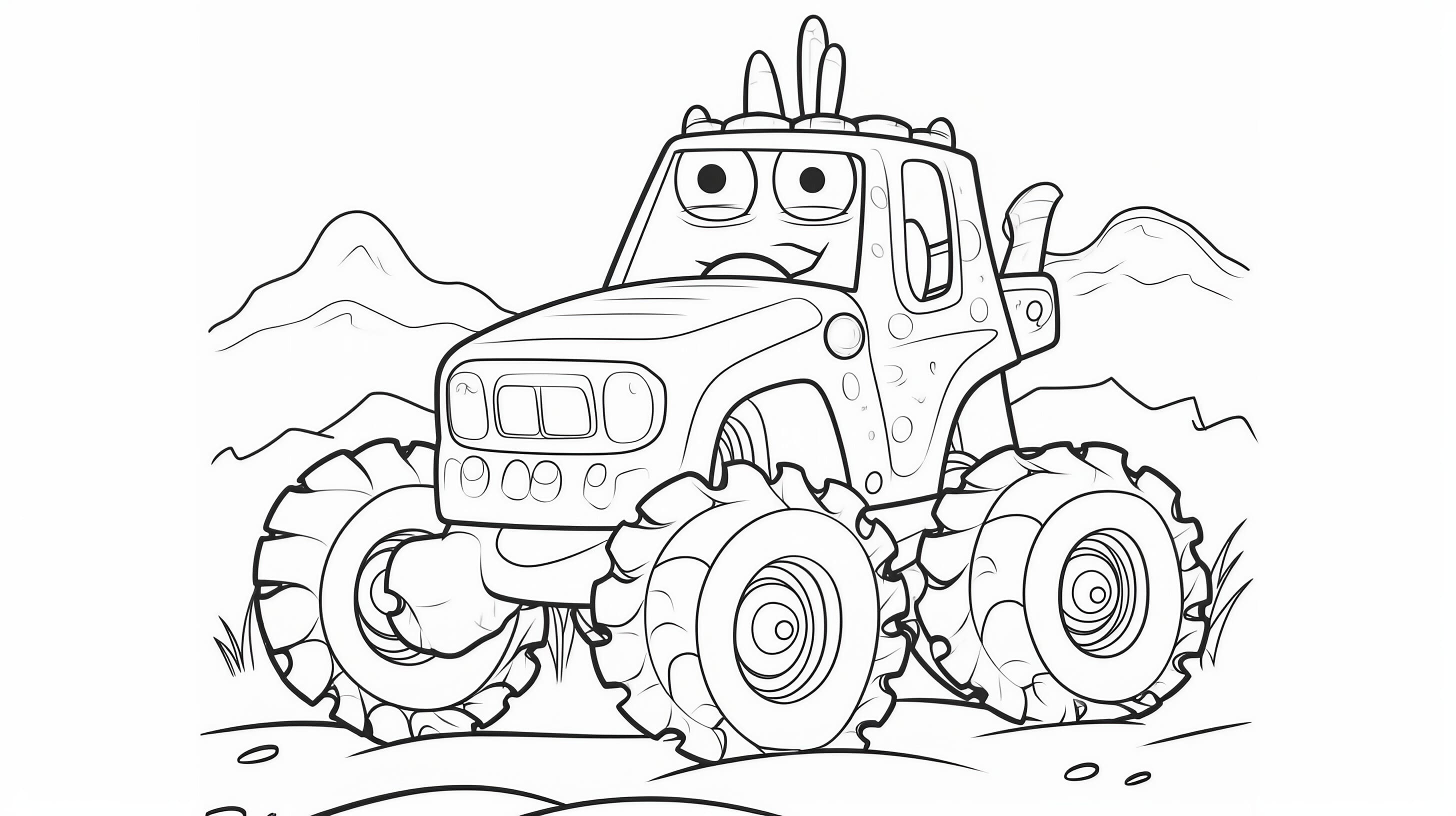Monster truck coloring pages free printable