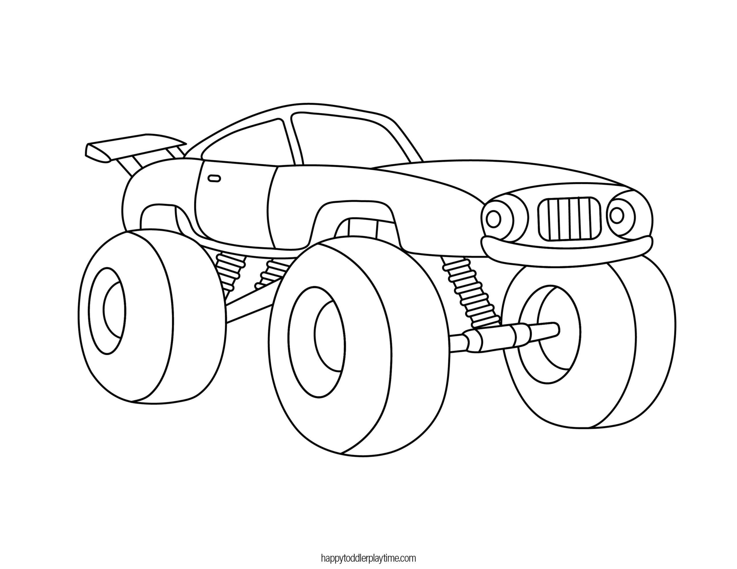 Free monster truck coloring pages for kids