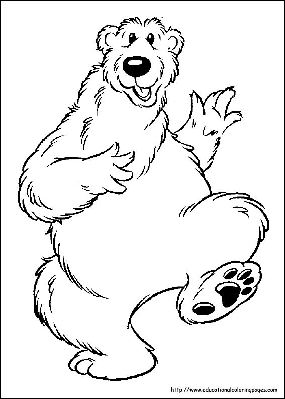 Bear in blue house coloring pages
