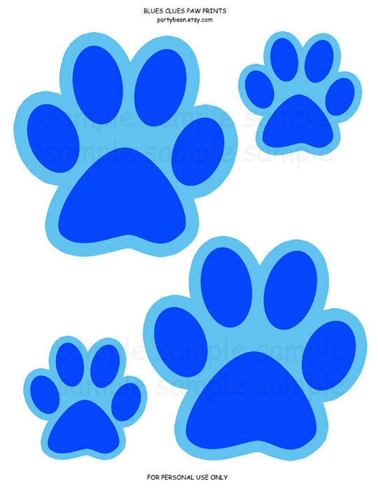 Blues clues paw print clipart and coloring pages