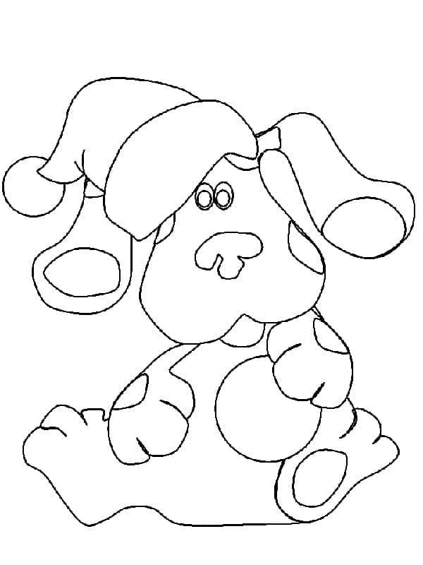 Blue and santa hat coloring page