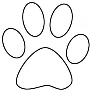 Paw print coloring page