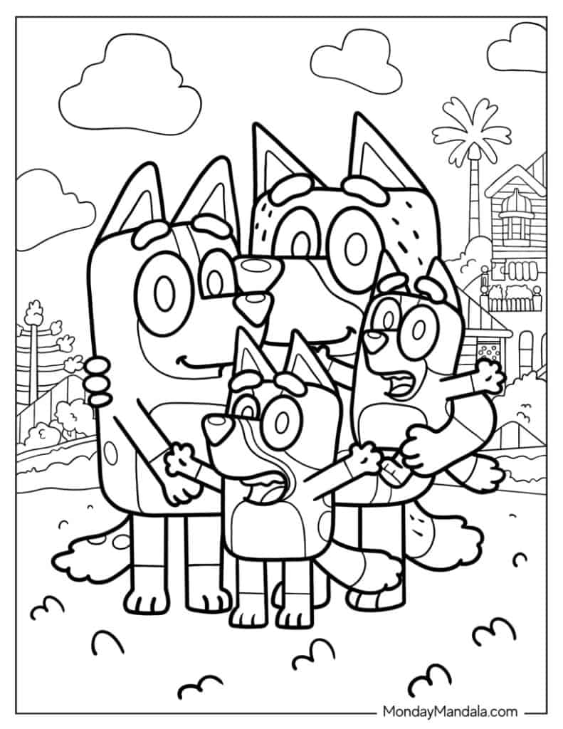 Bluey coloring pages free pdf printables