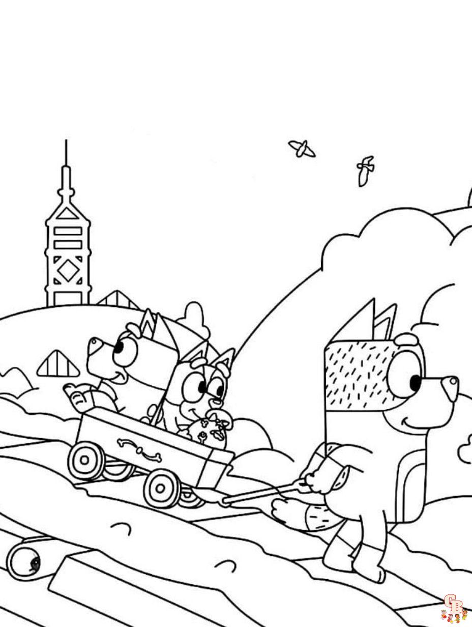 Join the fun with bluey coloring pages