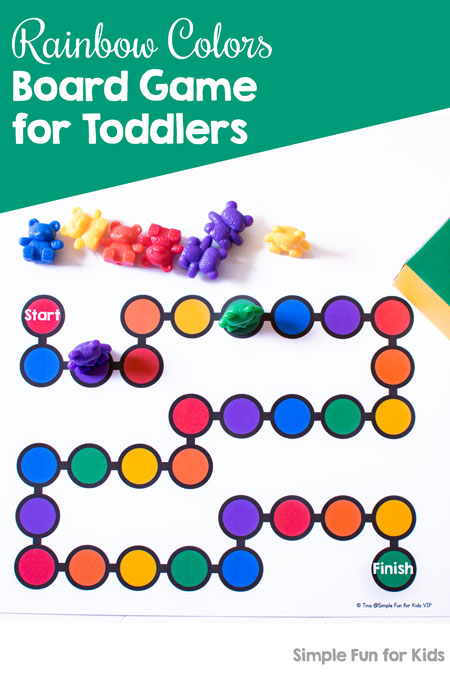 Rainbow colors board game for toddlers